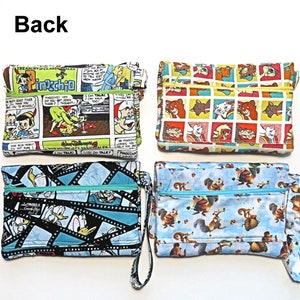 Disney Characters Wristlet With Magnetic Snap Closure, Phone Pocket, Bill Section, Three Credit ...