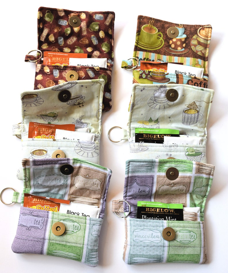 Quilted Tea Bag Wallet Includes 4 Tea BagsHandmade Teabag Etsy