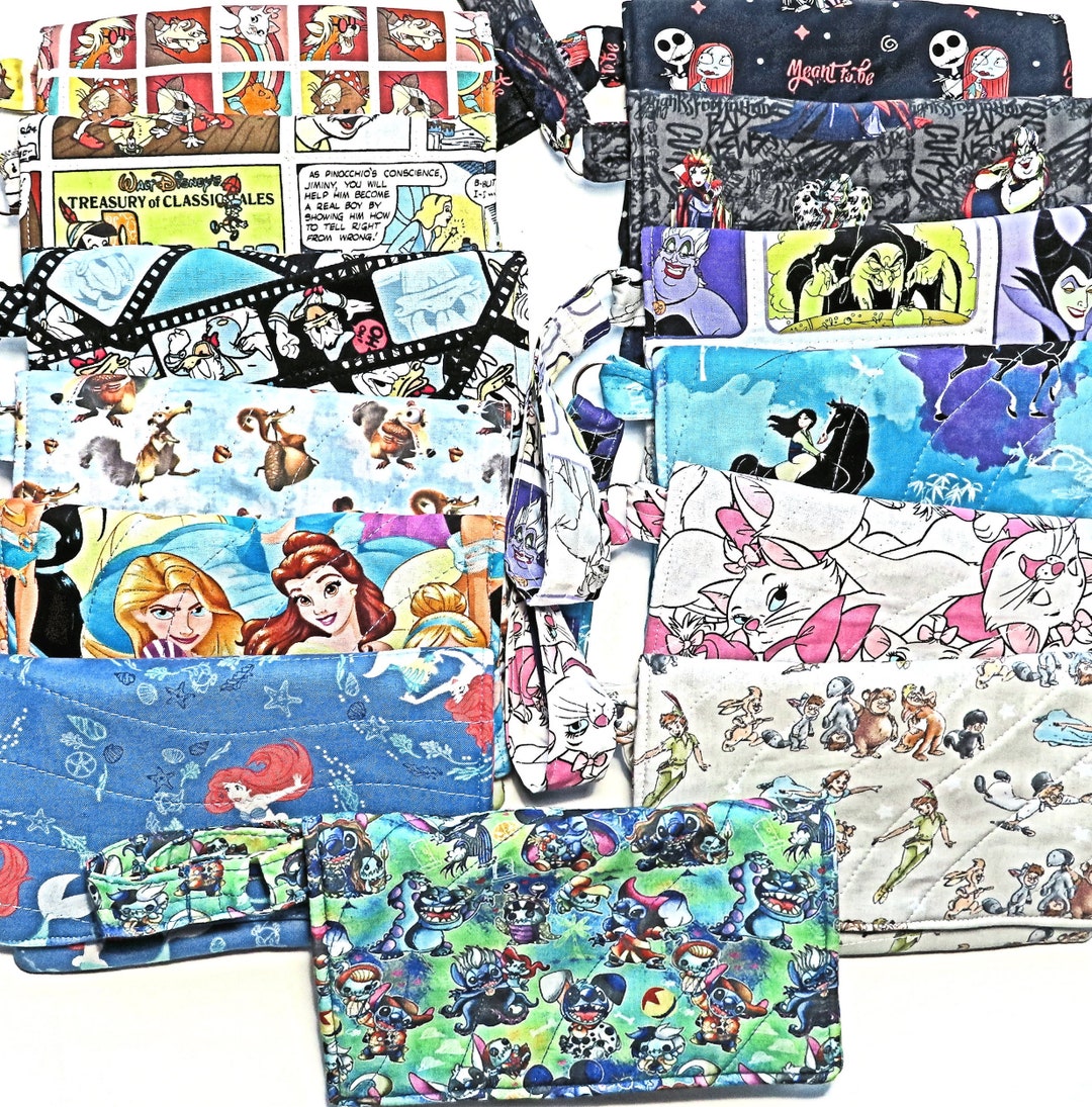Disney Characters Wristlet With Magnetic Snap Closure, Phone Pocket, Bill Section, Three Credit ...