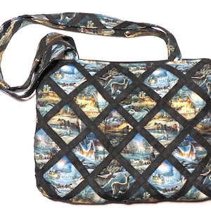 Sac à main matelassé Artisan Winter Scene, petit sac fourre-tout, six poches intérieures, sur le sac à bandoulière, matelassage Puff 3D, cadres en diamant tissés