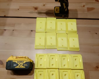 DeWalt 18/20V Battery Mounts (16 Pack) - 3D Printed Tool Holder