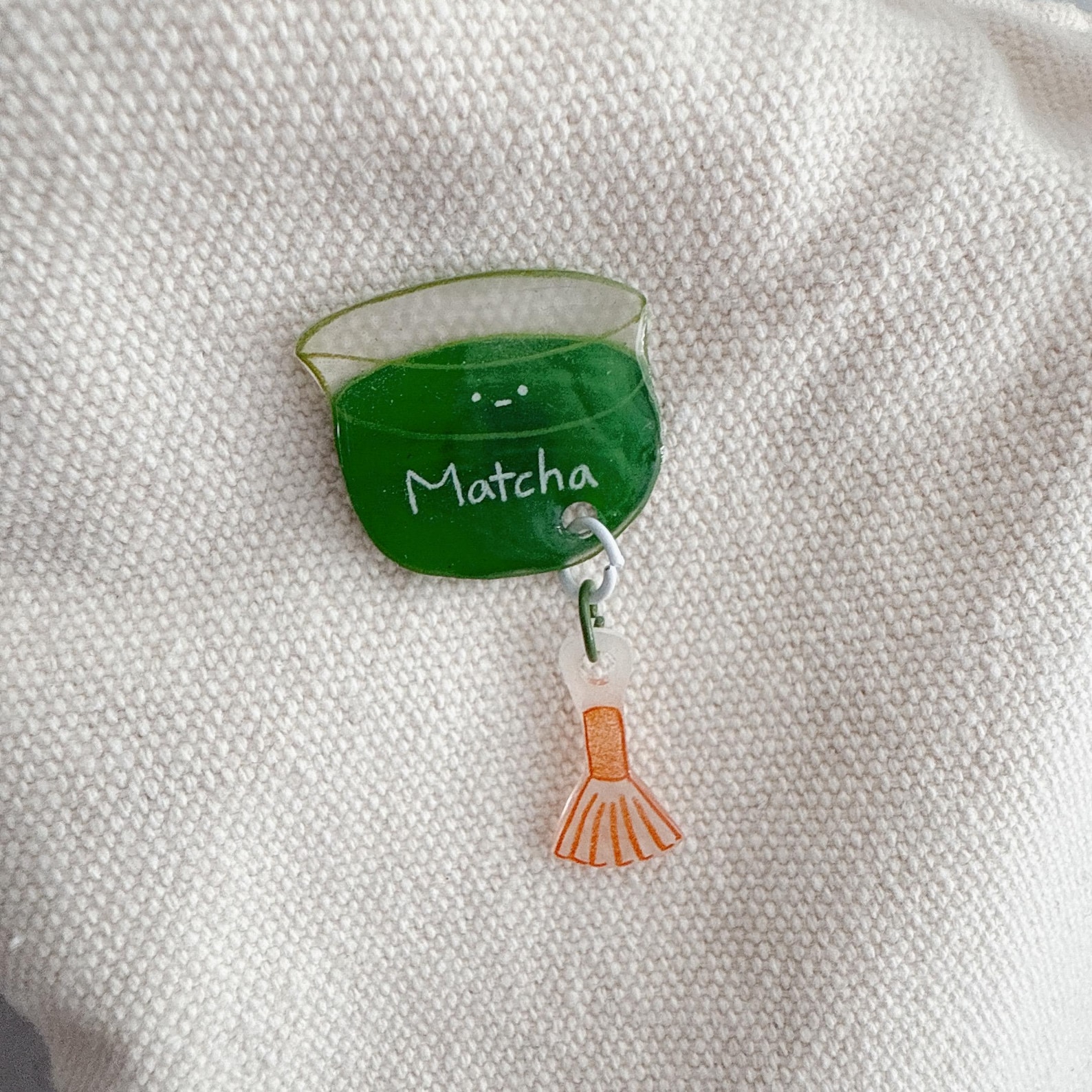 Mathana Pin Matcha Pin//drink Pin//cute Matcha Badge //handmade Pin//pin for Bags ...