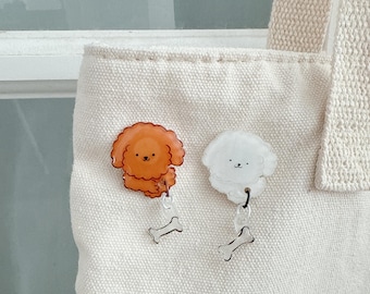 Poodle pin//puppy pin//cute handmade pin//pin for bags and hats//accessory for bag//cute pin for pinslover//dog pin/kawaii pin/brown dog pin
