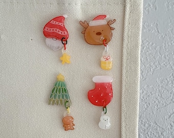 Christmas pin/Santa pin/Christmas tree pin/cute handmade pin//pin for bags hats//bag accessory/Halloween enamel pin/christmas gift/ Xmas pin