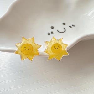 Sun earrings // kids earrings// Weather earrings// Kawaii earrings// Handmade earrings//Cute earring// Sunny earrings//yellow earrings/