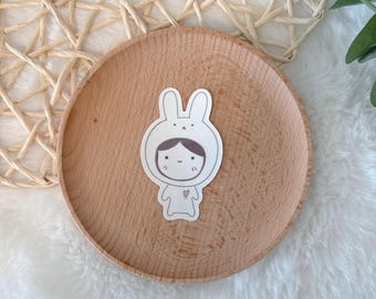 Bunny girl Sticker/Cute Animal Vinyl Sticker/Kawaii Bunny Illustration/Kawaii girl Sticker/miffy Sticker/cute miffy sticker