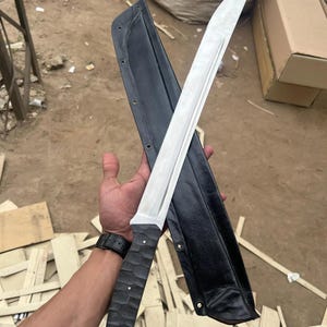 Handmade Tanto, Ninja Sword Stainless tool steel 30inches with Leather Sheath