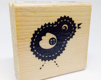 Easter Chick Rubber Stamp, Wood Block Stamp, Whimsical, 1 1/2 inches Gift Tags, Spring