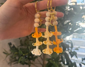 Handmade Puakenikeni Clay Flower Keychain: Tropical Flower Charm - Hawaiian Souvenir - Lei Keychain - Puakenikeni Charm - Hawaiian Keychain