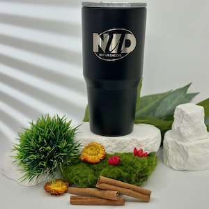 Custom Logo Tumbler 30oz: Black Stainless Steel, Laser Engraved