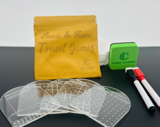 Personalized Travel Games Set: Reusable Acrylic Dry Erase Boards