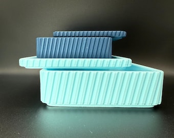 Boîte de rangement imprimée en 3D avec couvercle : organiseur en PLA empilable coloré