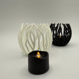 Modern Flame Cage – 3D Printed LED Candle Holder