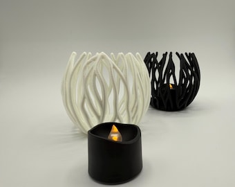 Modern Flame Cage – 3D Printed LED Candle Holder