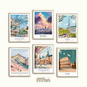 +1160 Travel Prints Bundle, Vintage Travel Wall Art, City Poster Set, Wanderlust Aesthetic Decor, Digital Download, Gallery Wall Pack
Introducing our new bundle: a fantastic collection of travel prints, accompanied by colorful prints to create a vibrant atmosphere in your home. Each piece is a unique masterpiece, ready to transform your walls and inspire your creativity. Discover the power of art to bring your living space to life.