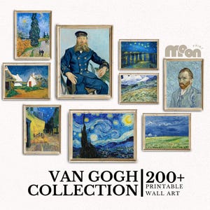 Vincent Van Gogh Wall Art Digital Prints Set 200+ Printable Famous Classic Digital Printable Eclectic Home Decor, Mega Bundle Print Set