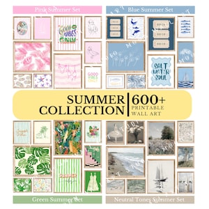 Coastal Wall Art Mega Bundle, Digital Art Download, 600+ Printables, Cute Summer Art Prints, Beachy Wall Art, Trendy Beach House Decor