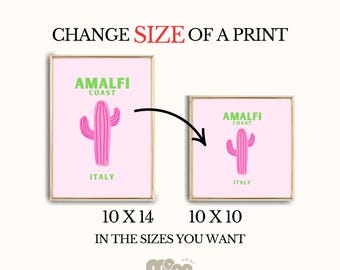 Custom Print Size Change, Personalized Wall Art, 1 Piece (Digital Download)