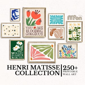 Henri Matisse Printable Wall Art Print Set of 250+ Inspired Wall Art Bundle Colorful Abstract Art Prints Modern Home Decor Henry matisse