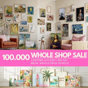 MEGA Wall Art Bundle WHOLE SHOP Sale Printable Maximalist Gallery, Trendy Aesthetic Prints, Eclectic Posters Instant Digital Download