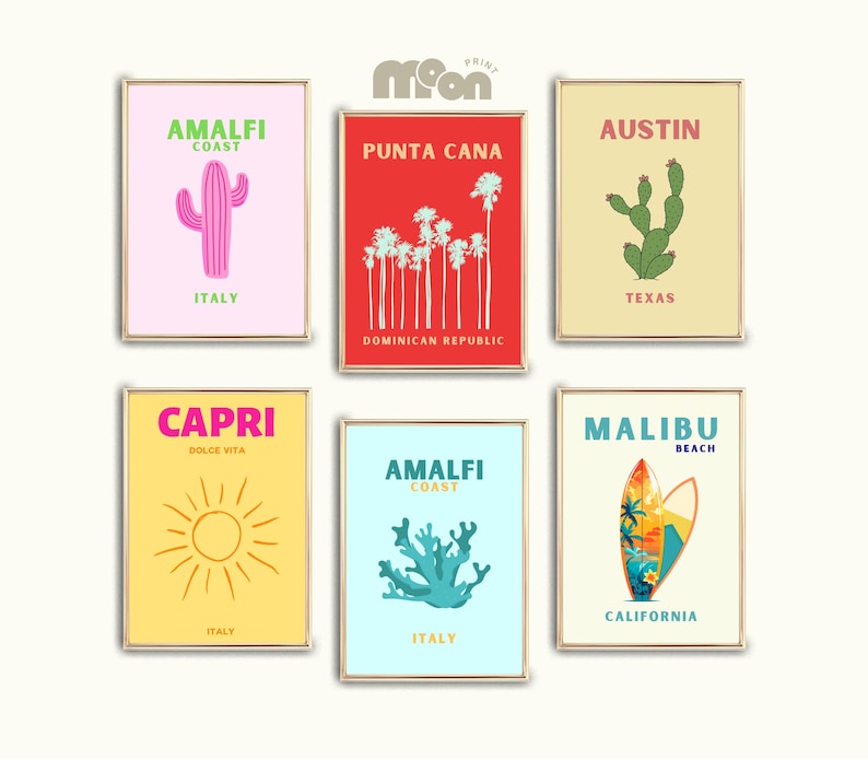 +1160 Travel Prints Bundle, Vintage Travel Wall Art, City Poster Set, Wanderlust Aesthetic Decor, Digital Download, Gallery Wall Pack
Introducing our new bundle: a fantastic collection of travel prints, accompanied by colorful prints to create a vibrant atmosphere in your home. Each piece is a unique masterpiece, ready to transform your walls and inspire your creativity. Discover the power of art to bring your living space to life.