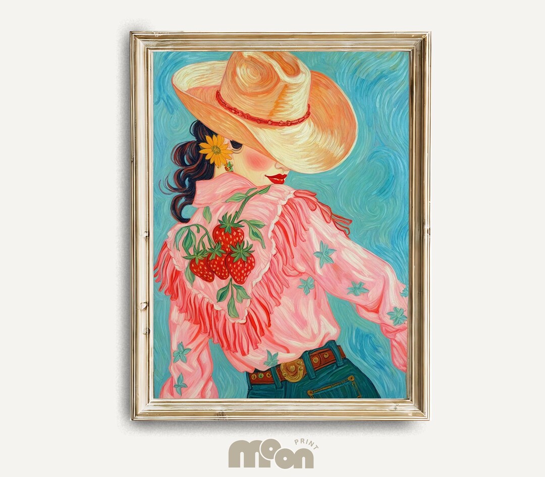 retro cowgirl art prints - set of 3 - digital download... Retro Cowgirl Printable Wall Art Western Aesthetic Digital Download ...