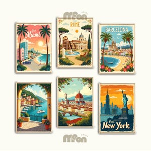+1160 Travel Prints Bundle, Vintage Travel Wall Art, City Poster Set, Wanderlust Aesthetic Decor, Digital Download, Gallery Wall Pack
Introducing our new bundle: a fantastic collection of travel prints, accompanied by colorful prints to create a vibrant atmosphere in your home. Each piece is a unique masterpiece, ready to transform your walls and inspire your creativity. Discover the power of art to bring your living space to life.