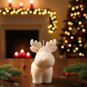 Reindeer Christmas Candle