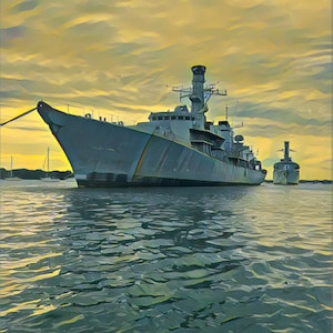 Battleship Print - Naval Ship Photograph For Office or Living Room