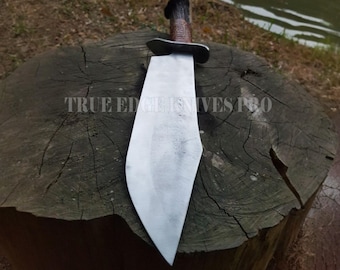 Handmade Stag Handle Hunting Bowie Knife | D2 Steel Blade | Stag Antler Handle | Gift for Hunter | Hunting Knife | Outdoor Gift for Him