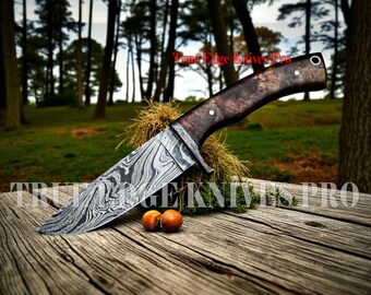 Hand Forged Damascus Steel Knife – Hunter Skinner Knife for Camping and Survival