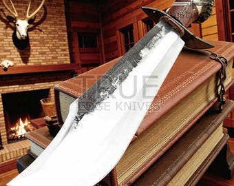 Handmade Stag Handle Hunting Bowie Knife | D2 Steel Blade | Stag Antler Handle | Gift for Hunter | Hunting Knife | Outdoor Gift for Him