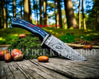 Hand Forged Damascus Steel Knife – Hunter Skinner Knife for Camping and Survival