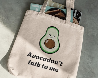Söt avokado bomullstygväska, Punny Humor Shopper