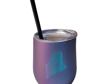 Original Maine Flag Tumbler - Maine Flag Engraved Tumbler - Original Maine Flag Wine Tumbler - Original Maine Flag Keepsake