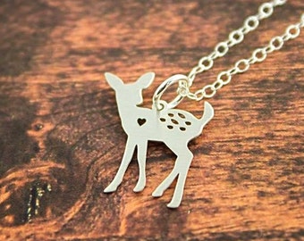 Deer Necklace, Doe Necklace, Deer Jewelry, Hunting Necklace, Doe, Deer, Country Jewelry, Deer Pendant, Deer Charm