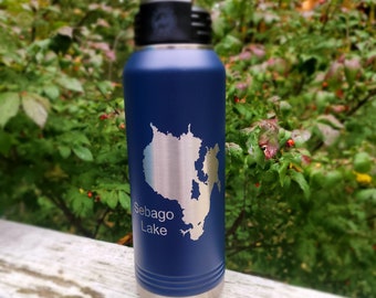 Sebago Lake Water Bottle, Sebago Lake, Sebago Lake Maine, Sebago Lake Laser Engraved, Sebago Lake Bottle