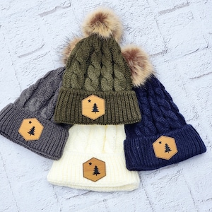 Maine Hat - Maine Flag Pom Hat - Maine Flag Winter Hat - Original Maine Flag Hat - Maine Hat - Maine Winter Hat