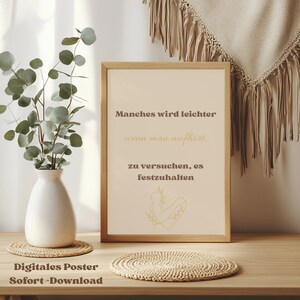 Selbstfürsorge poster für schwere Zeiten, druckbares Achtsamkeits-Poster, Loslassen lernen, digitales poster, sofort-download