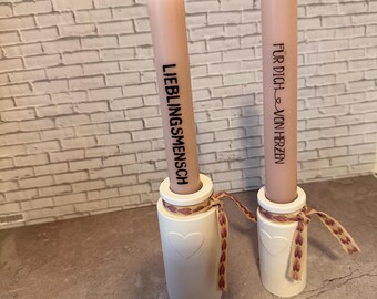 Kerzenhalter mit Herz, Spruchkerze, Geschenkidee, handgemacht aus Raysin, Geschenk von Herzen, handmade Deko, Geschenk Frau/Freundin