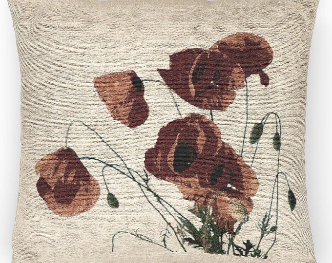 Bohemian Woven Pillow with Floral Design, Rustic Couch Decor, Vintage Home Accents, Throw Cushion, Ideal Gift for Home Lovers