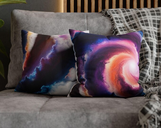 Galactic Swirl Pillowcase, Cosmic Decor for Home, Space-Themed Gift, Astronomical Couch Cushion, Universe-Inspired Throw