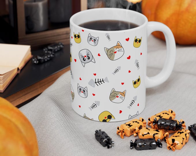 Animal Coffee Mug, Cute Ceramic Cup, 11oz  Drinkware, Tea Cup, Gift for Animal Lovers, Jungle Theme Mug