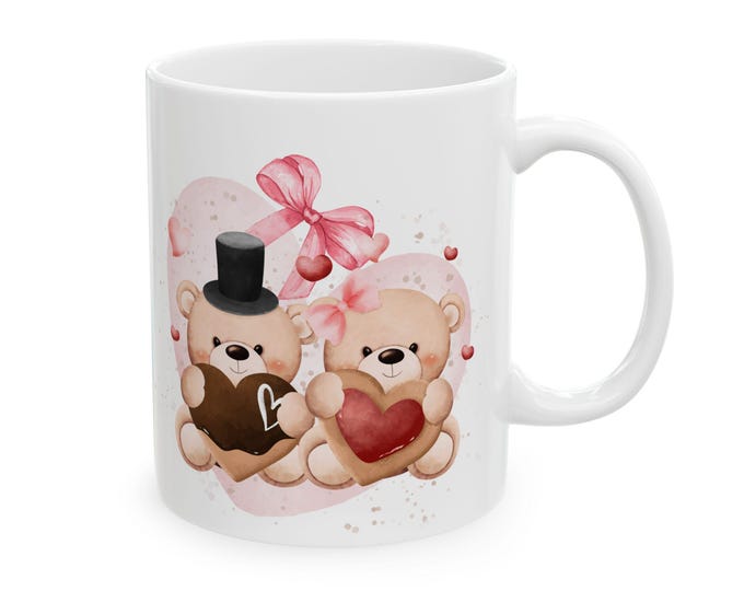 Valentine Teddy Bear Mug | Heart Chocolate Coffee Cup
