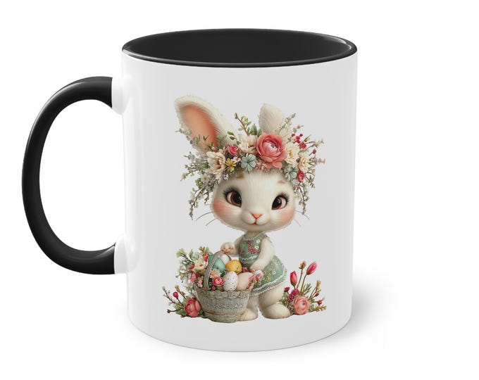 Floral Easter Bouquet Mug | Two-Tone Coffee Mug