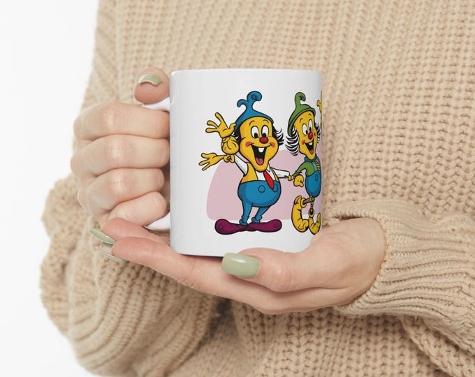 Whimsical Cartoon Character Ceramic Mug | Fun Coffee Cup for Kids, Office, Gift, Birthday, Collectible