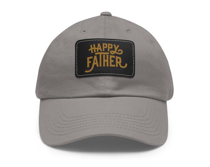 Classic Dad Hat with Leather Patch - Happy Father Gift, Casual Everyday Wear, Father's Day Gift, Outdoor Adventures, Unique Dad Apparel