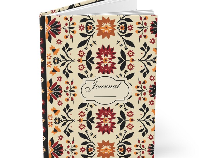 Floral Hardcover Journal, Vintage Inspired Notebook, Perfect Gift for Writers, Daily Planner, Journal for Notes, Boho Decor