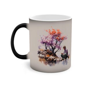 Changierende Kunsttasse - Farbwechselnde Tasse, wärmeempfindliche Kaffeetasse, einzigartige Geschenkidee, magische Tasse, wärmeaktivierte Teetasse