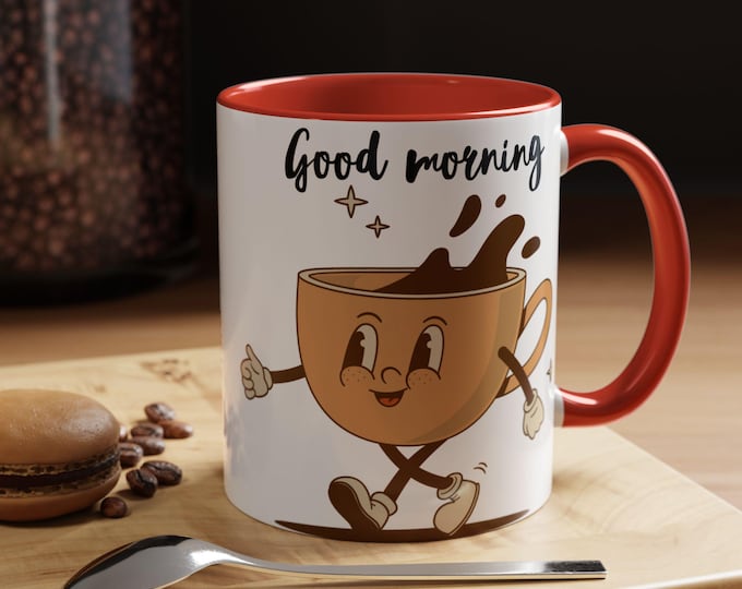 Cute Coffee Time Mug - Fun Cartoon Design, Perfect for Coffee Lovers, Gift for Birthdays, Housewarming, or Holidays, 11oz & 15oz